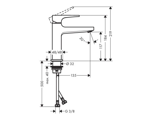 Hansgrohe Metropol bas.mix.110 Zh.Push BBR