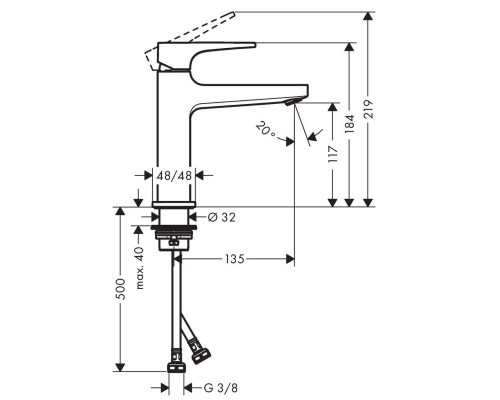 Hansgrohe Metropol bas.mix.110 Zh.Push PGO