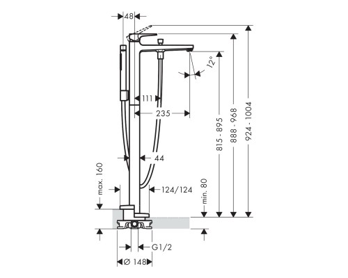 Hansgrohe Metropol bath mix.freestand.Zh.BBR