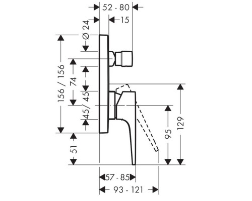 Hansgrohe Metropol bath mix.conc.Zh.matt white