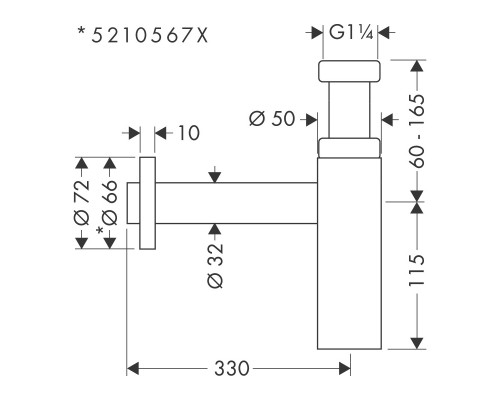 Hansgrohe bottle trap Flowstar S matt black