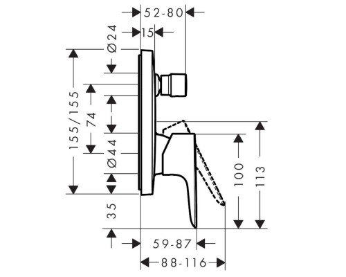 Hansgrohe Talis E bath mixer conc.matt white