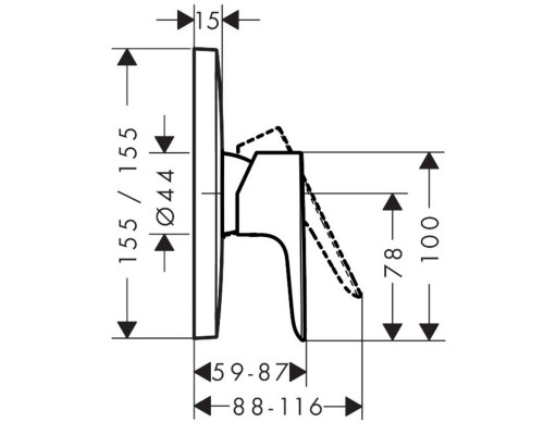 Hansgrohe Talis E shower mixer conc.matt black