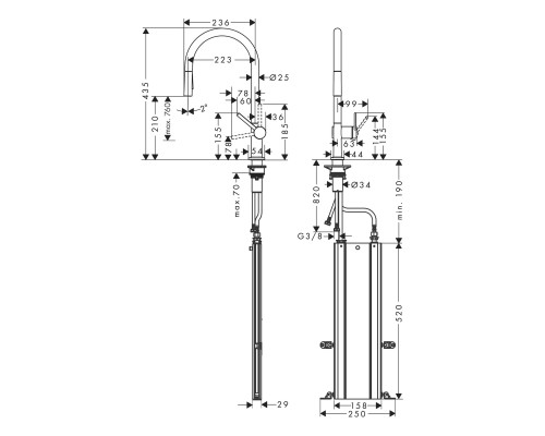 Hansgrohe Talis M5416 KM 210 2j PO-spray sBox