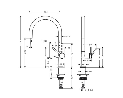 Hansgrohe Talis M541 KM 220 1jet steel-optic