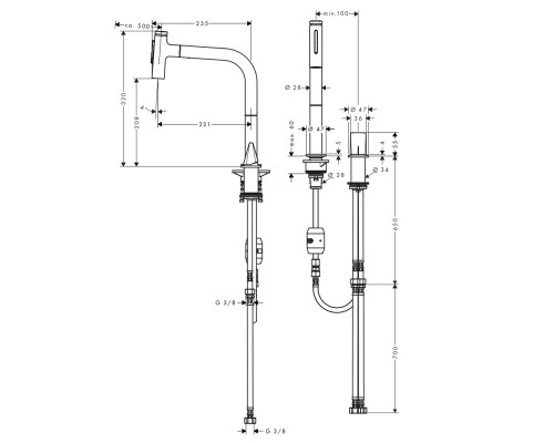 Hansgrohe M7113-H200 ST pull-out spray