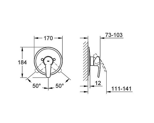 GROHE 19507001 Eurostyle Cмеситель для душа, однорычажный