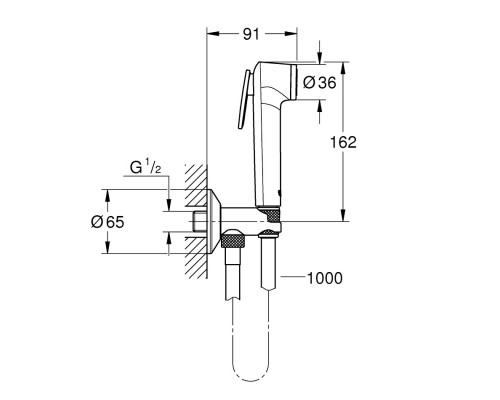 GROHE 2904200B Набор гигиенический (29042000+26358000)