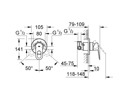 GROHE 2904200B Набор гигиенический (29042000+26358000)