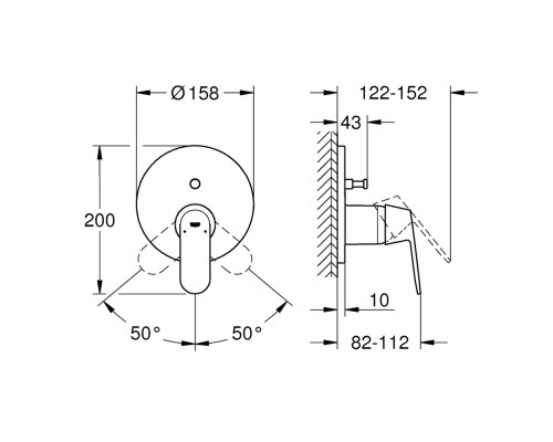 GROHE 25219001 Eurosmart Cosmopolitan душевой комплект с системой Tempesta 210