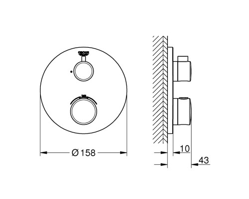 GROHE 24075000 Grohtherm термостат для душа