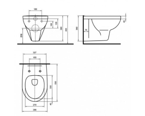 PRIMO унитаз подвесной с сиденьем с крышкой Duroplast Soft Close (укр.)