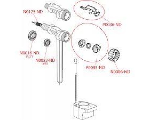 ALCAPLAST P0036-ND Рычаг NV2 + колодка NV2 (нап. вентили A15, A16, A15P, A16P) (Чехия)