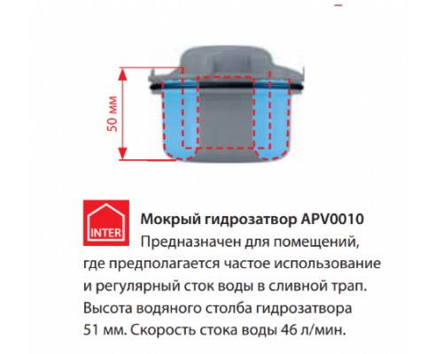 ALCAPLAST APV0010 Гидрозатвор мокрый (Чехия)