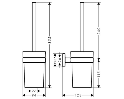 Hansgrohe 41722000 LOGIS туалетная щетка с тумблером, настенная, хром