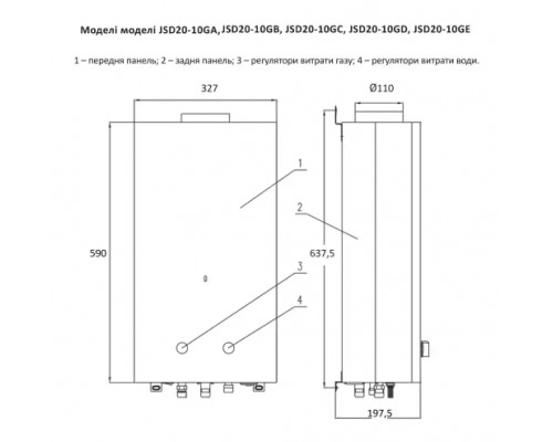 THERMO Alliance Колонка газовая JSD20-10GE 10 л белое стекло