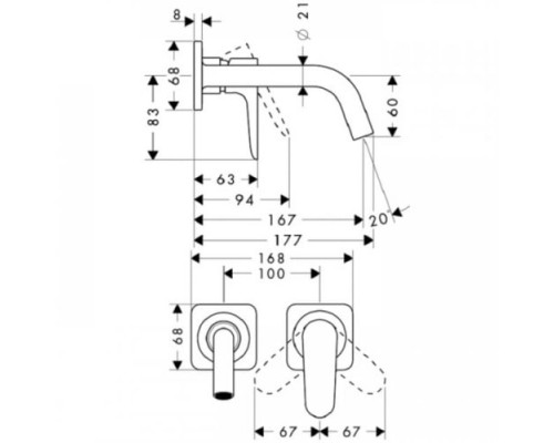 HANSGROHE 34113000 Axor Citterio M Смеситель для раковины, однорычажный