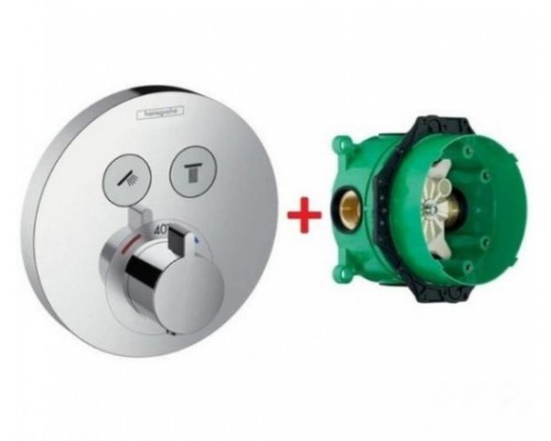HANSGROHE 15743000+01800180 Shower Select S Набор для душа, вкл. термостат (наружная часть)+ Ibox u