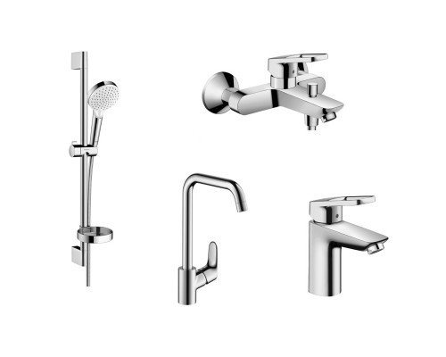 HANSGROHE 1172019 LOGIS LOOP набор смесителей для ванны, умывальник 100 + кухня (71151000+71244000+