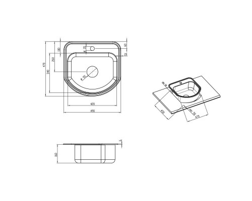 Кухонна мийка Lidz 4749 0,8 мм Micro Decor (LIDZ4749MICDEC)
