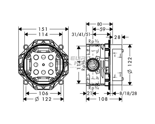 HANSGROHE 01700180 Ibox Universal Скрытая часть