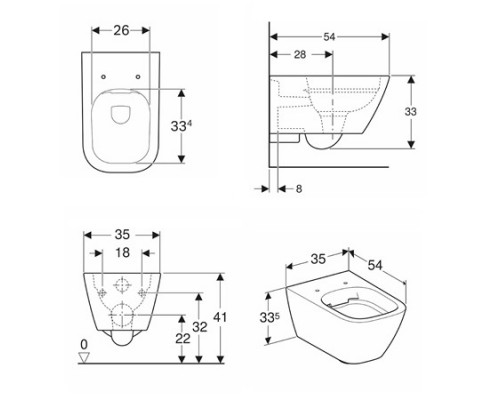 KOLO L33123900 MODO PURE Підвісний унітаз, приховані кріплення Rimfree, Reflex