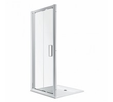 KOLO 560.116.00.3 GEO Двері типу Bifold 80 см, прозоре скло, срібний блиск, Reflex