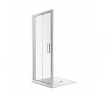 KOLO 560.126.00.3 GEO Двері типу Bifold 90 см, прозоре скло, срібний блиск, Reflex