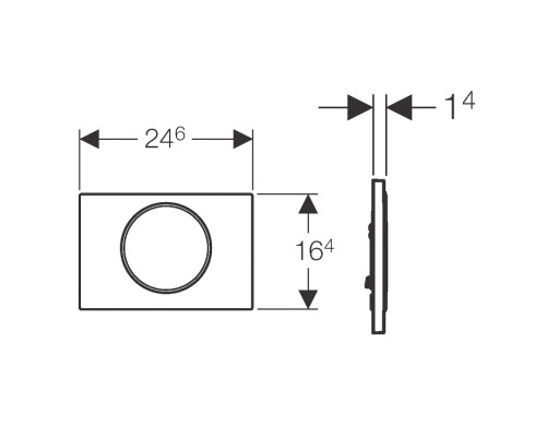 GEBERIT 115.758.JQ.5 Смывная клавиша Geberit Sigma10, смыв/стоп: лакированный матовый хром, с легкоо