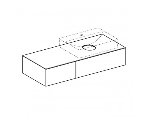 GEBERIT 501.172.00.1 Тумбочка для накладного умывальника Geberit VariForm, с двумя выдвижными ящикам