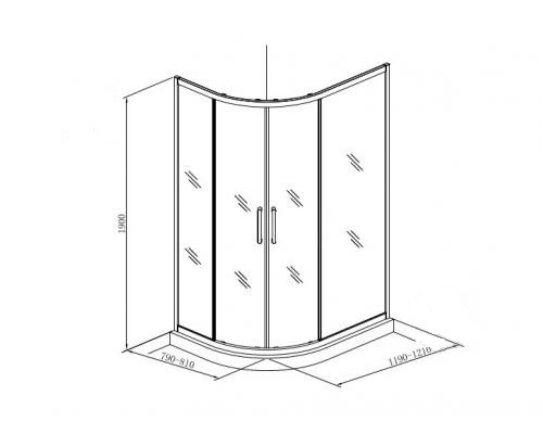 KOLLER POOL R12080RG R12080RG Душевая кабина ROUND полукруглая 1200x800x1900 мм стекло grape (2 част