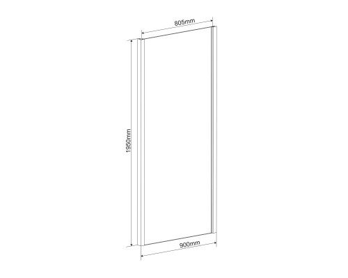 EGER LEXO стенка боковая 90*195см для комплектации с дверью, прозр стекло 6мм, хром