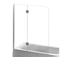 EGER Шторка на ванну 120*150 см, левая/правая, профиль хром, стекло прозрачное 6 мм