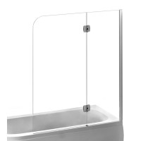 EGER Шторка на ванну 80*150см,  левая/правая, профиль хром, стекло прозрачное 5 мм