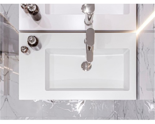 FANCY MARBLE 5507201 Умывальник из литого мрамора JOSEFINE SLIM 700 L (700 х 400 х 145 )