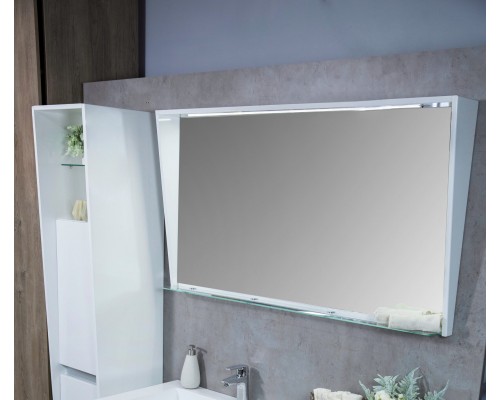 FANCY MARBLE (MC-Cyprus 125 )Зеркальный шкаф с подсветкой 1250x140x700