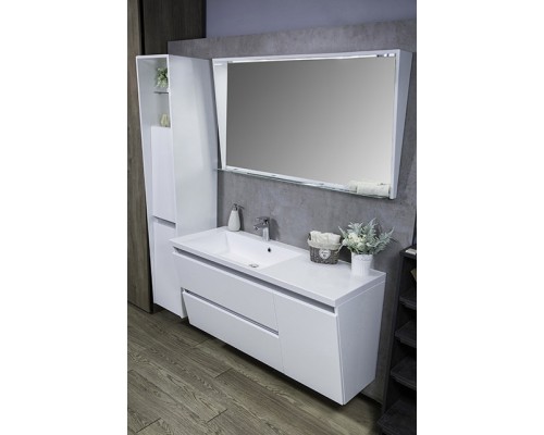 FANCY MARBLE (MC-Cyprus 125 )Зеркальный шкаф с подсветкой 1250x140x700