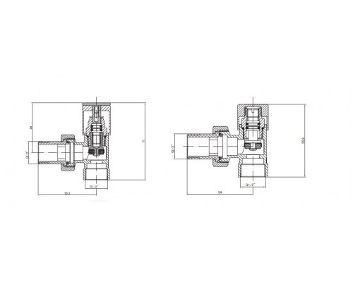 Комплект радіаторних кранів, чорний, INVЕNA, CZ-33-K15