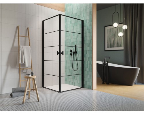 RADAWAY_NEW Душова кабіна NES 8 Black Factory KDD I 800Lx2000 (10071080-54-55L)