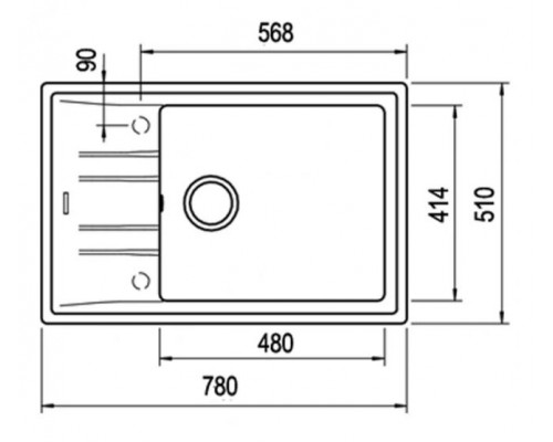 TEKA Мойка кухонная керамогранитная STONE 60 S-TG 1B 1D чорний металік (115330031 )