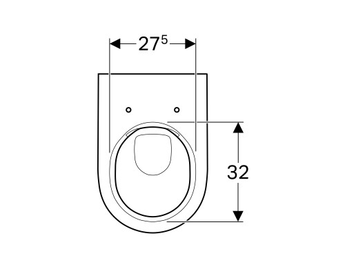 GEBERIT 500.600.01.2  Унітаз Підвісний  Acanto воронкоподібний, закрита форма, Rimfree