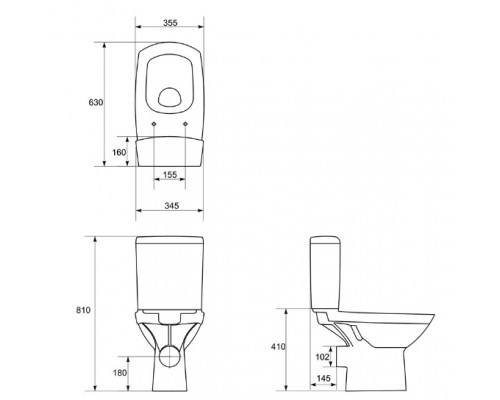 CERSANIT K31-009-PP Бачок унітаза CARINA, нижн. підв, б/арм