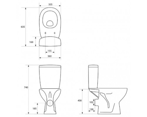 CERSANIT K667-029 Бачок унітаза ARTECO ниж. підв. б/арматури