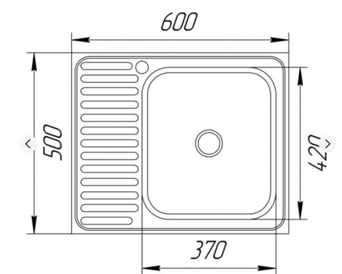 UA Мойка 50*60 Polish 0,4мм правая