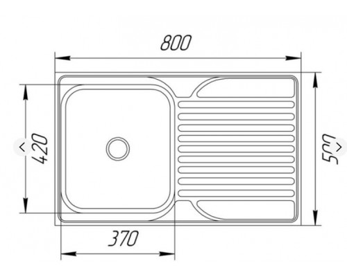 UA Мойка 50*80 Polish 0,4мм левая