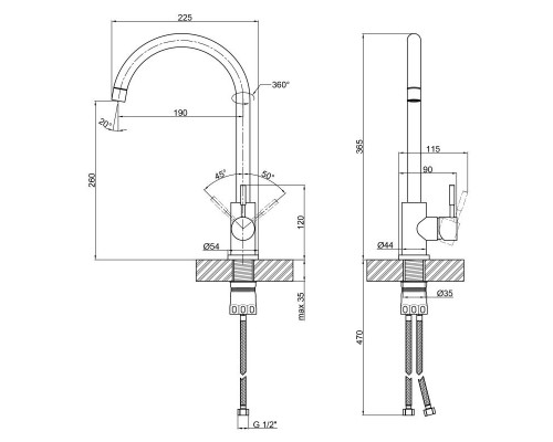 Змішувач для кухні Lidz (BEI) 12 32 015F-8