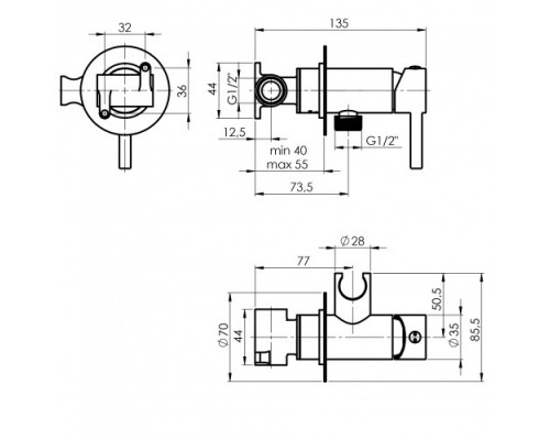 RUBINETA Змішувач для бiде  (Ultra)  (UL625121)