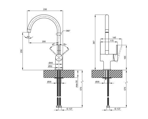 Змішувач для кухні Qtap Kuchyne 90107UC