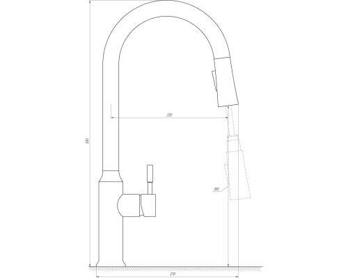 Змішувач для кухні Globus Lux ALPEN SBT1-2033-BB
