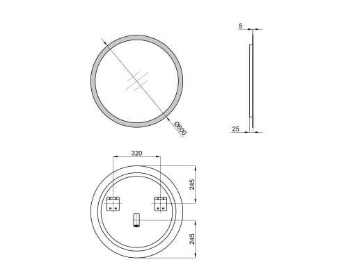 Дзеркало R600 Qtap Virgo з LED-підсвічуванням QT1878250660W